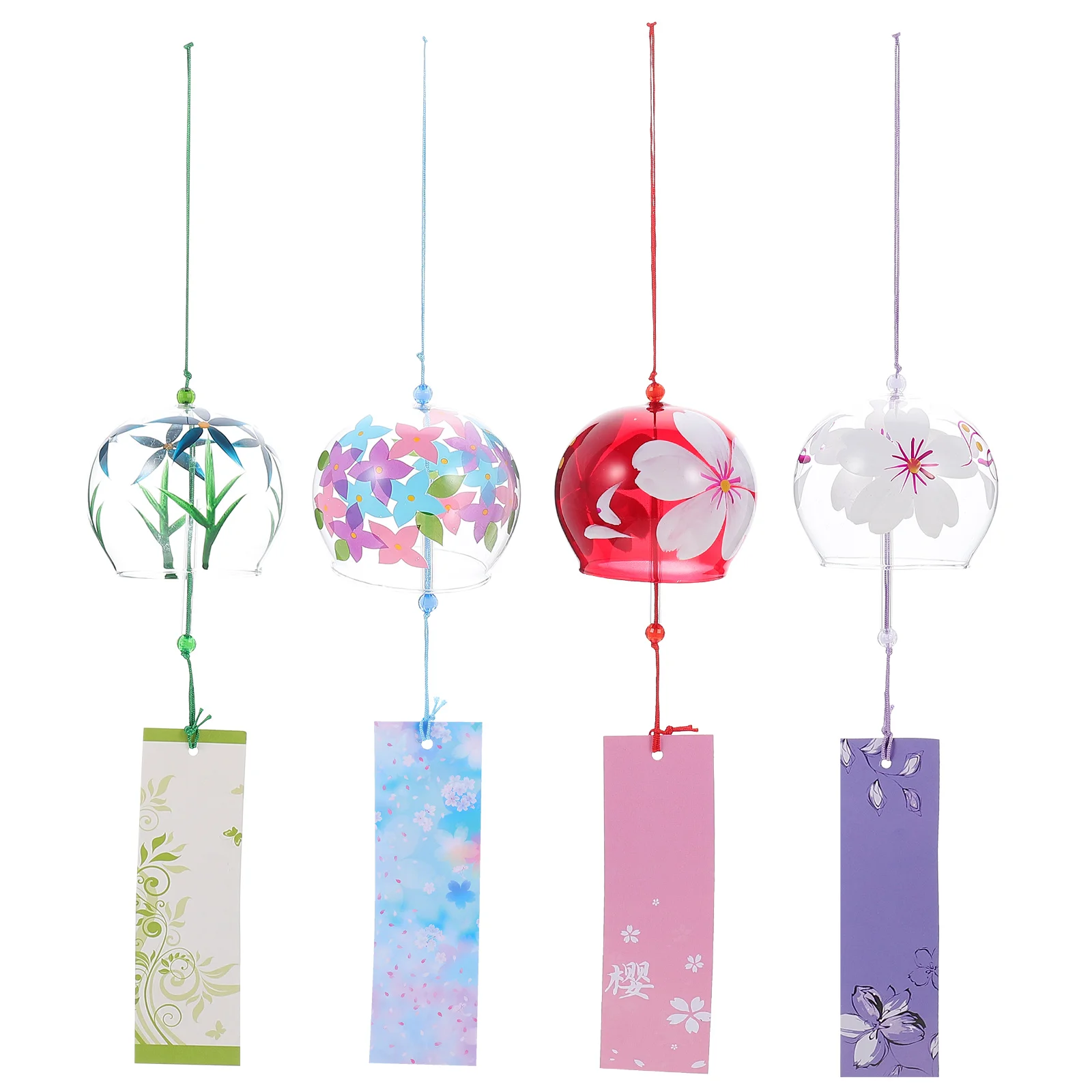 

4 Pcs Bell Home Décor Japanese Wind Charm Hand Blown Wind Chimes Home Wind Bell Suncatcher Wind Chimes Japanese Wind Chime