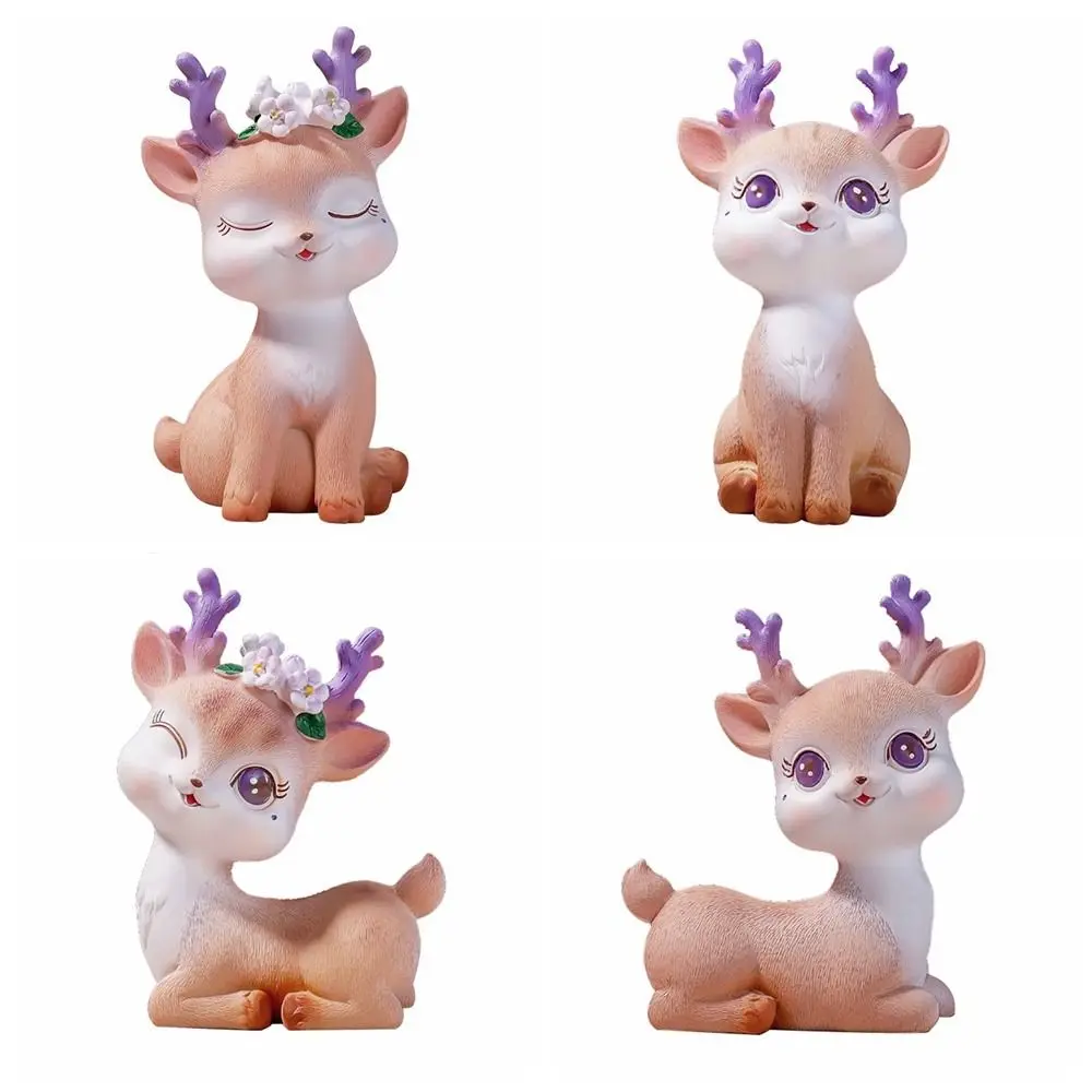 Мини-смола фигурка эльфа и оленя Рождественский олень украшение автомобиля