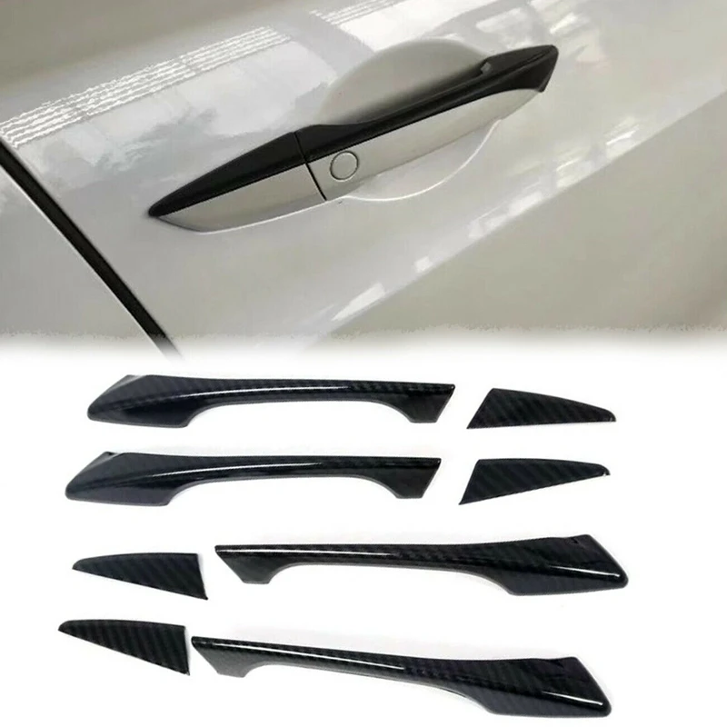 Car ABS Carbon Fiber Exterior Door Handle Cover Trims For Acura TLX 2016- 2020 Styling