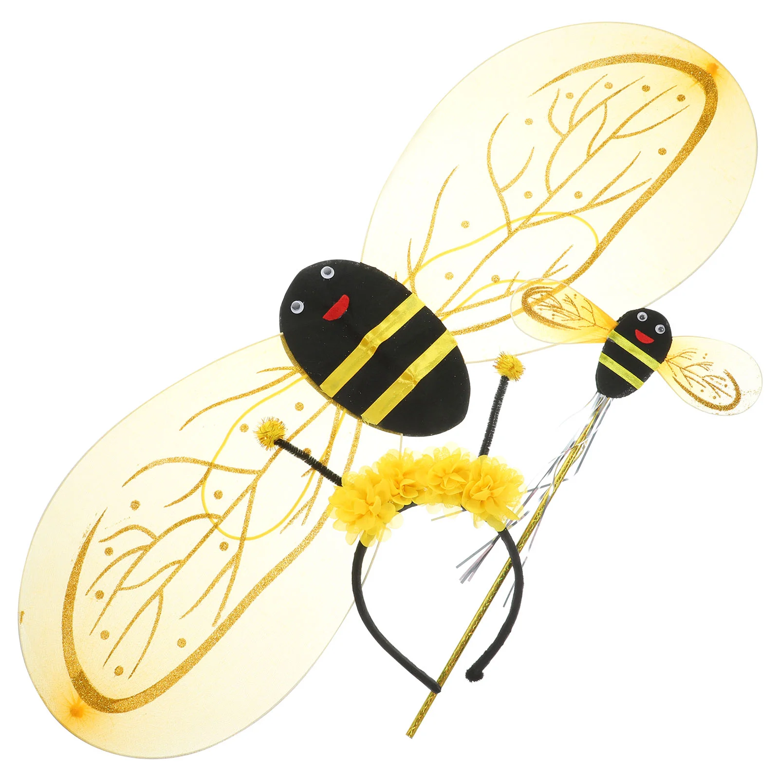 

Bee Wings Set Roleplay Costume Cosplay Prop Halloween Kids Wand Child Dress-up Headband