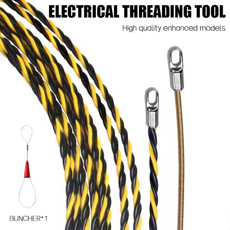 

Cable Push Puller 6mm 5/10/15/20/25/30/50M Threader Electrical Wire Cable Guide Device Running Puller Lead Construction Tool