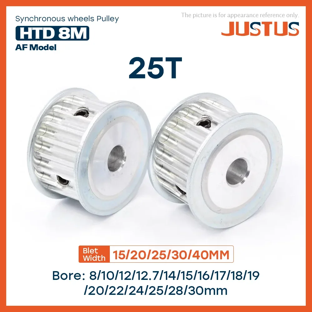 HTD 8 M синхронный шкив 25 зубьев отверстие 8-30 мм шаг ширина слота 16/21/27/32/42 для