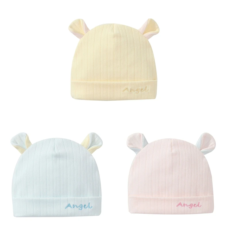

Baby Hats Unisex Baby Cotton Caps Cute Bear Ears for 0-6 Months Newborn Toddler