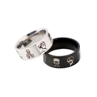 cute anime hunter%c3%97hunter stainless steel rings cosplay cool mens womens rings personality jewelry accessories gifts