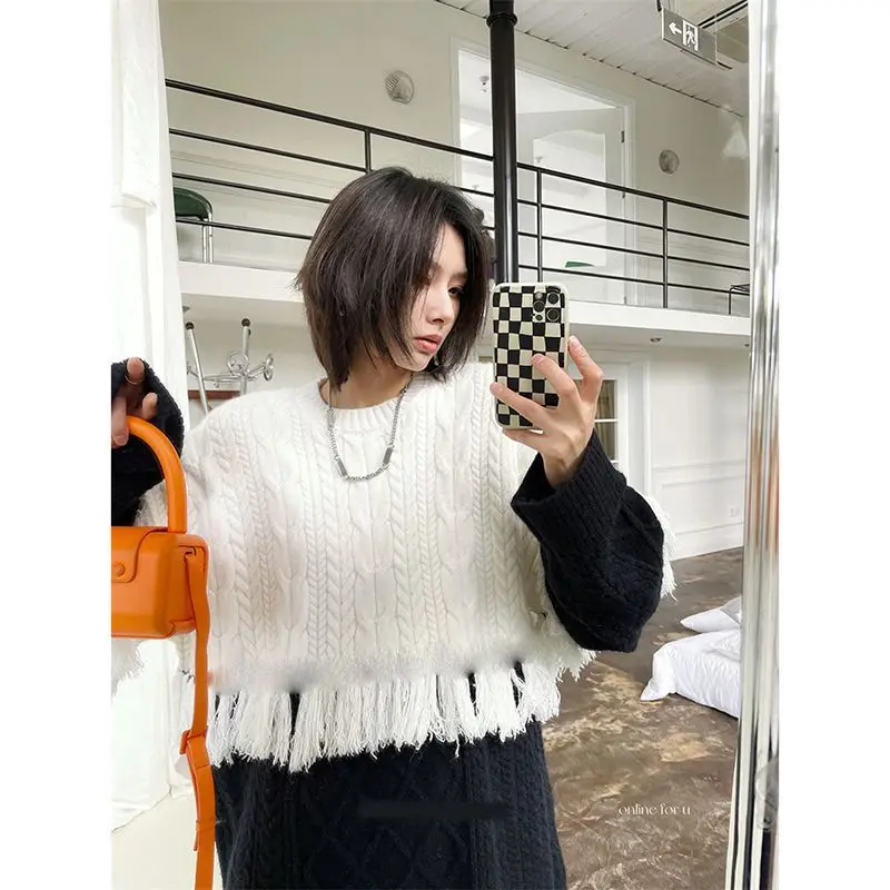 Korejepo корейский осенне-зимний свитер с бахромой женский индивидуальный уличный