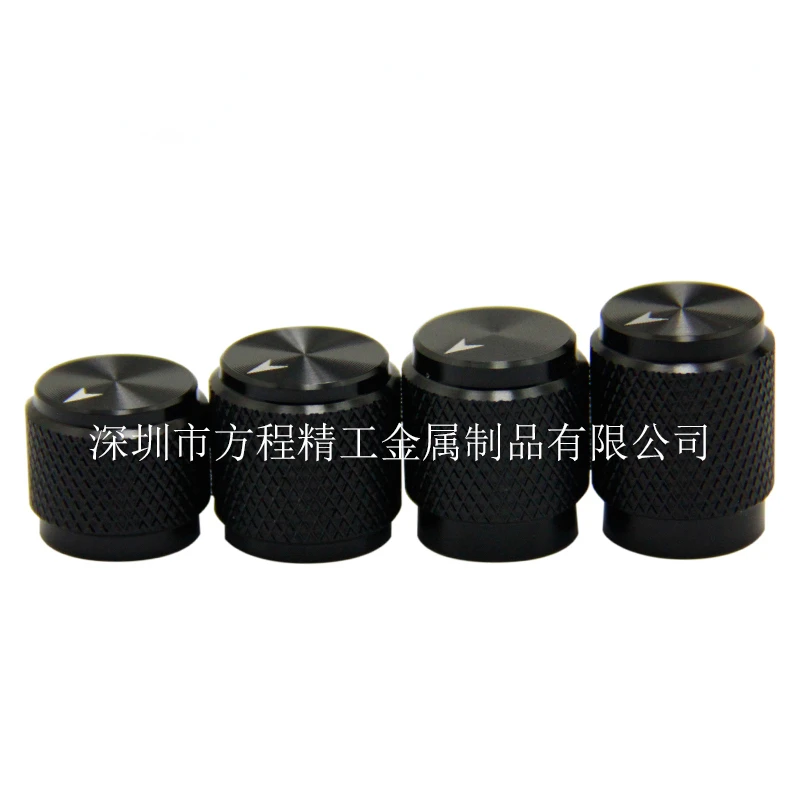 

6pcs Aluminum Alloy Knob Guit Knurled Black Solid Encoder Potentiometer Knobs Cap Button Volume Switch Knobs Amplifier Control