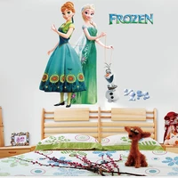 disney frozen anime figures elsa anna olaf pvc wall stickers bedroom decor for childrens bedroom room decoration birthday gifts