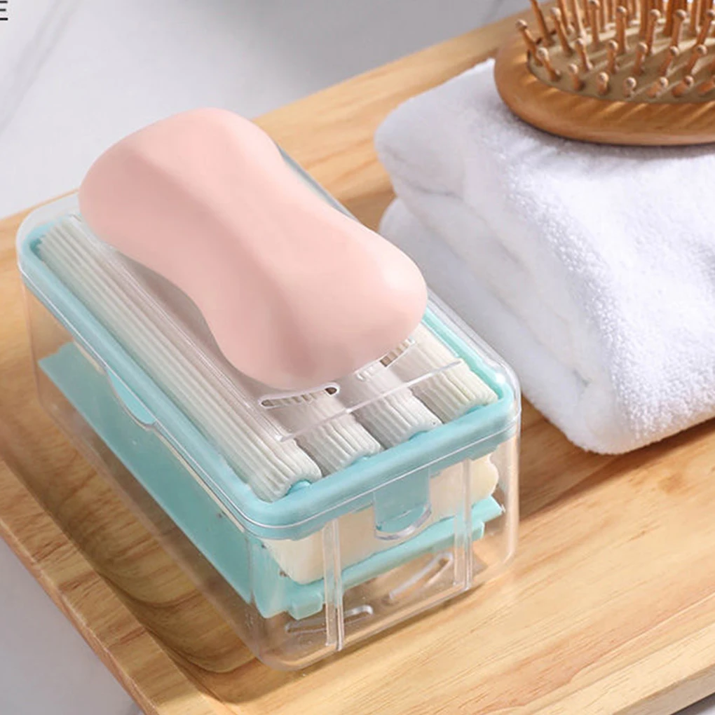 

New Plastic Soap Dish Hands Free Soap Box Scroll Foaming Bathroom Drain Soap holder Tray Container Plate Shower Cleaning Tool