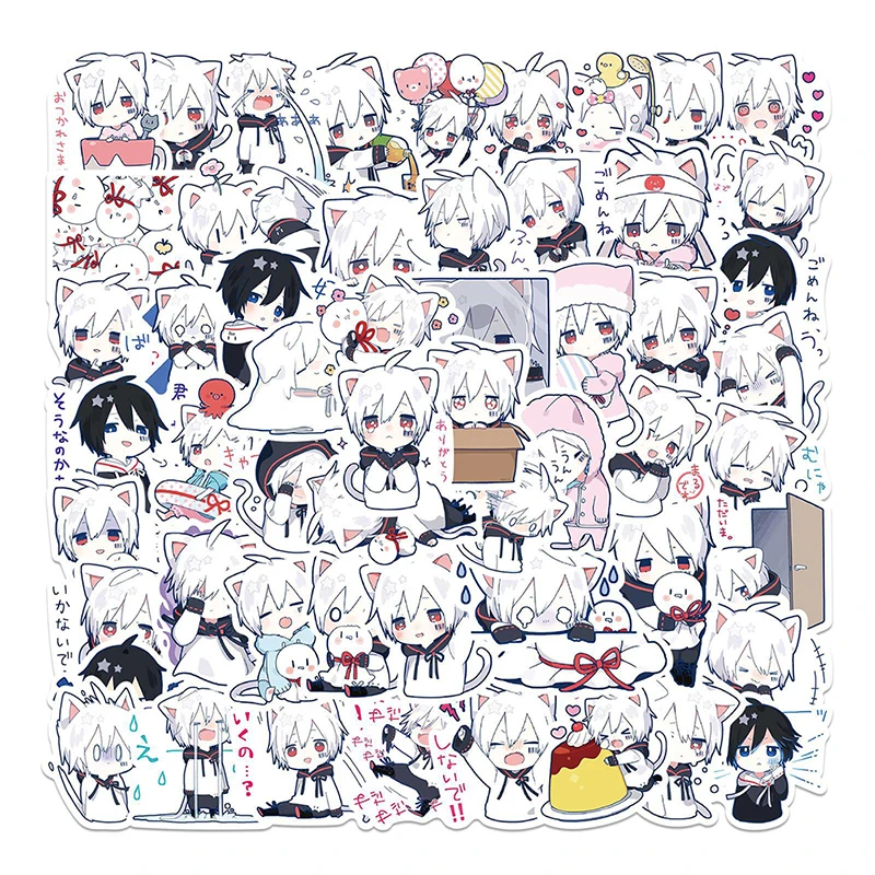 

65pcs Cartoon Character Cute Little Boy Expression Stickers Graffiti Laptop Luggage Guitar Decoration Non-repeat Stickers Toys