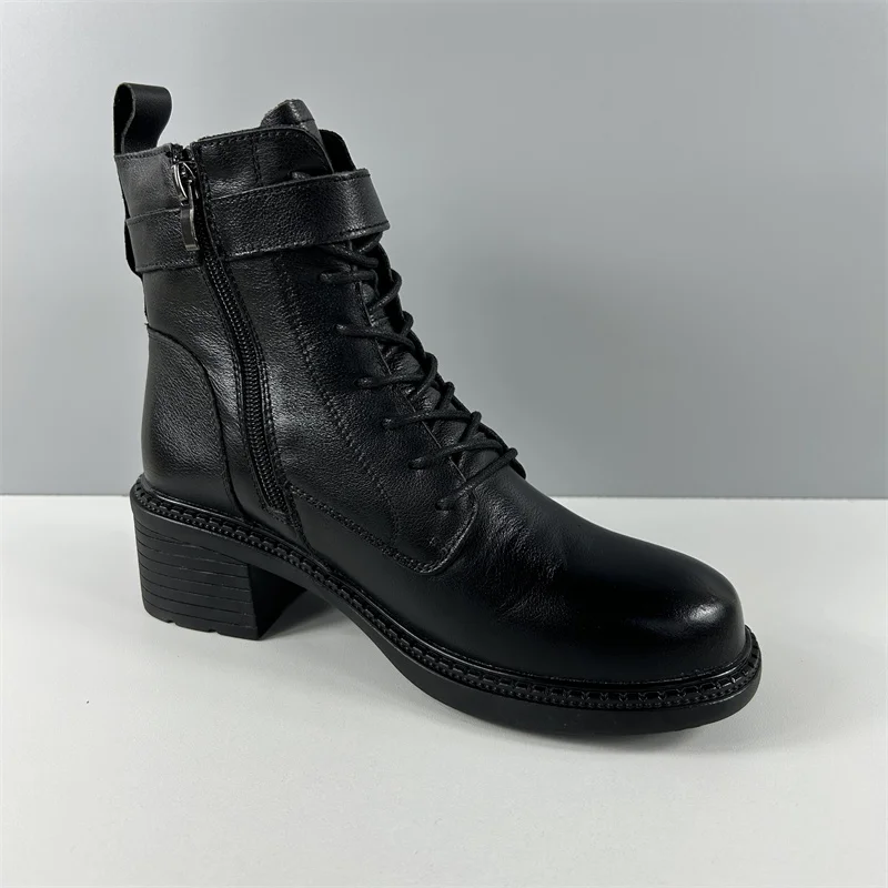 Ботинки женские новинка 2024 женская обувь зимняя кожаные ботильоны зимние