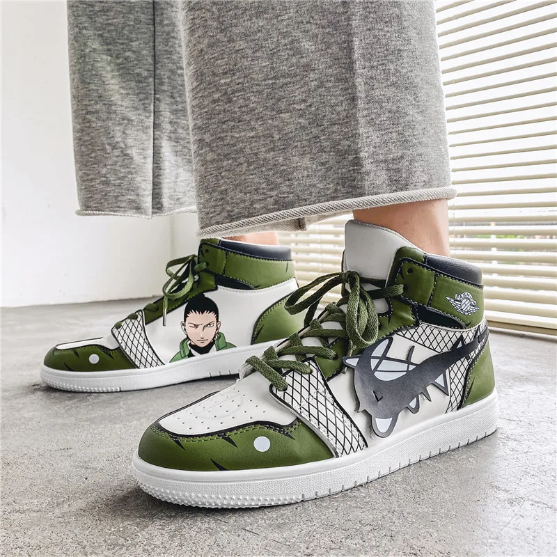 

Новинка Весна 2022, повседневная мужская обувь с аниме рисунком Nara Shikamaru Ninja, высокие кроссовки, Хэллоуин, косплей, крутая спортивная обувь