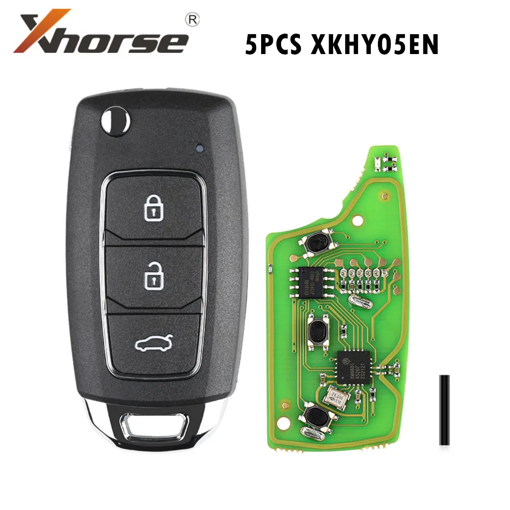 Xhorse XKHY05EN проводной дистанционный ключ с 3 кнопками для Hyundai 5 шт./партия