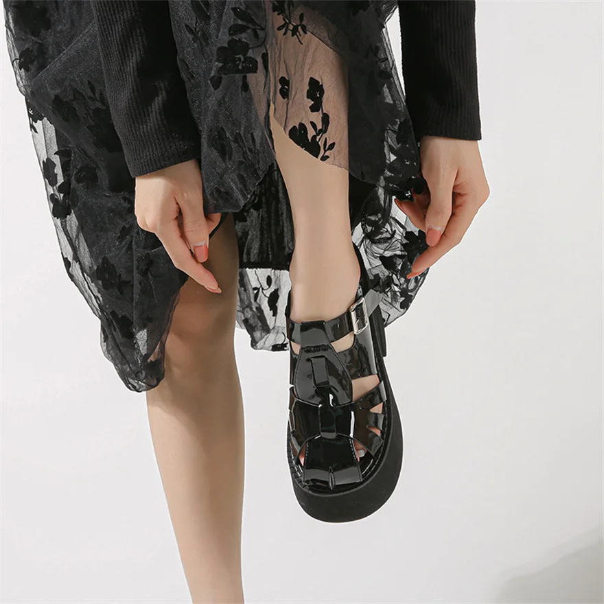 Женские Модные Вьетнамки с пряжкой на толстой подошве Повседневная обувь из