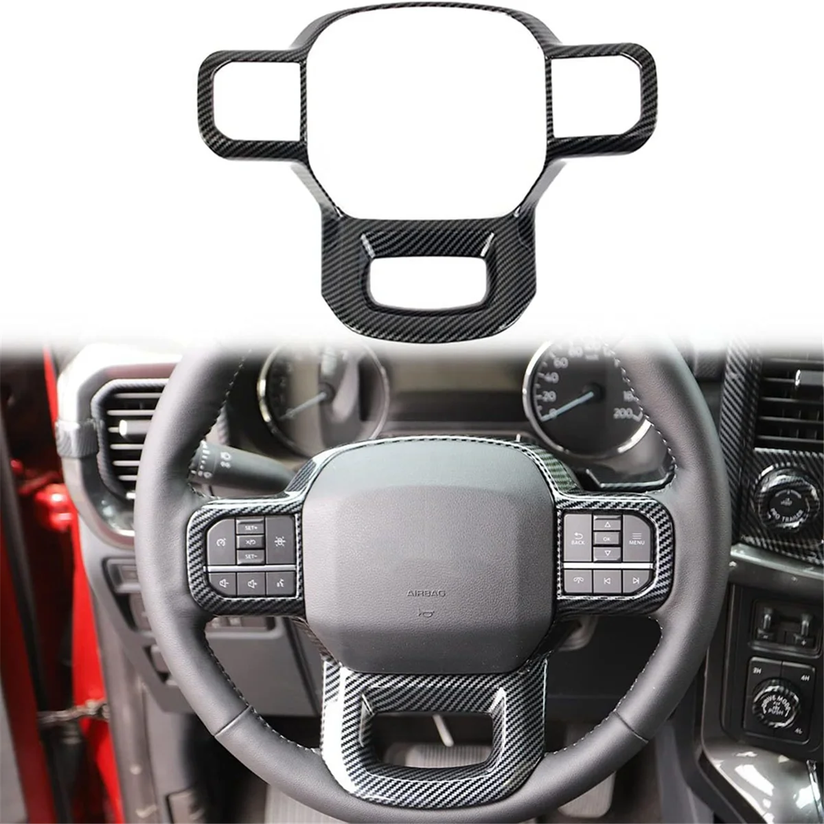 Модификация салона автомобиля нашивка из углеродного волокна на руль для Ford F150