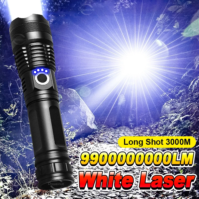 

990000LM Самый мощный светодиодный фонарик высокой мощности перезаряжаемый USB-фонарик супер яркий дальний свет фонарик для кемпинга