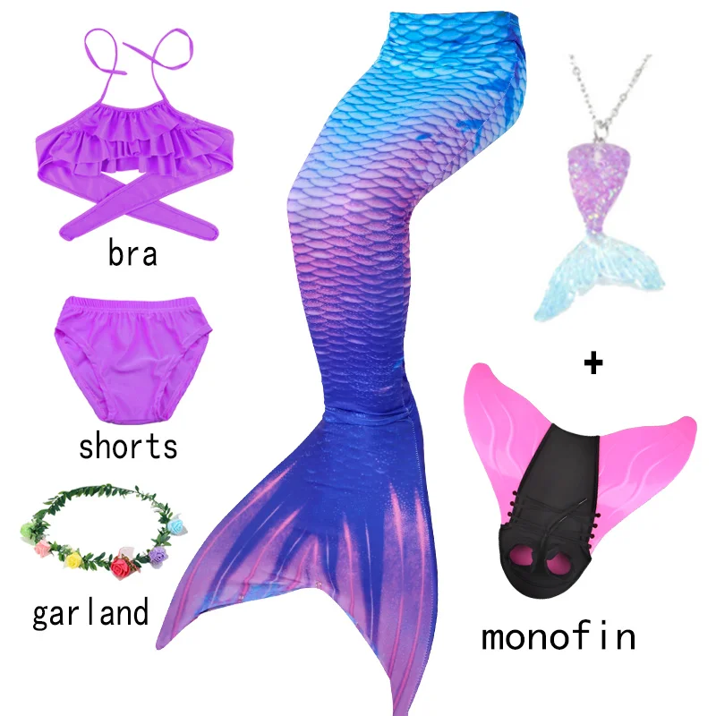 

New Girl Kids The Little Mermaid Tails Children Swimsuit Bikini Bathing Suit Carnival Party Costume Girll Can Add Monofin