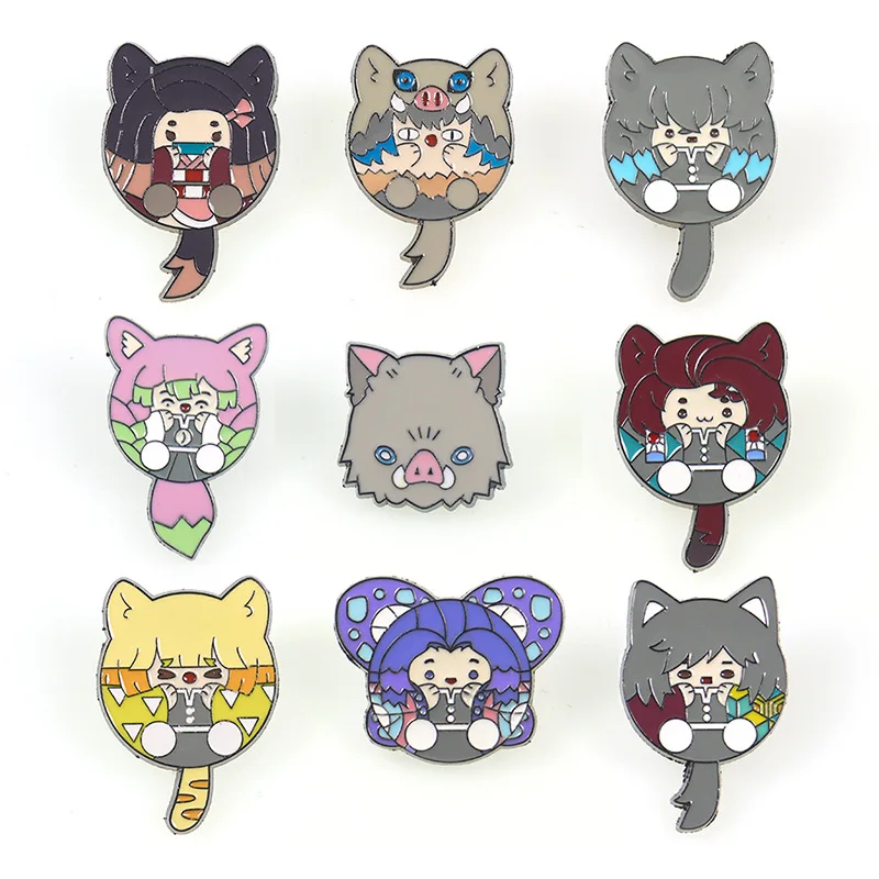 

Demon Slayer Kimetsu No Yaiba Anime Lapel Pins Backpack Jeans Enamel Brooch Pin Women Fashion Jewelry Gifts Cartoon Badges