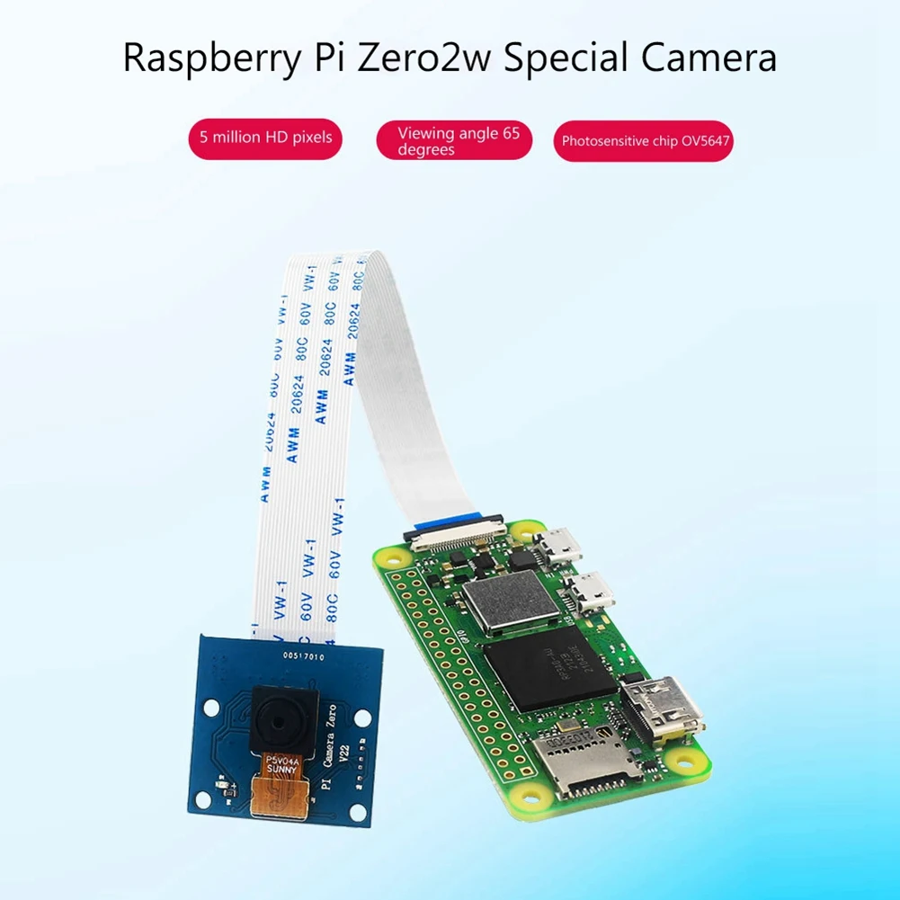 Для камеры Raspberry Pi Zero 2 Вт 5 Мп RPI + чип FFC Ov5647 15 см для модуль