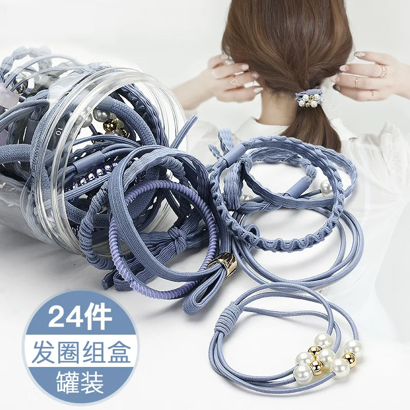 

24pieces/set Hair Ties New Women's Hair Circle Set Hair Rubber Band Hair Rope Wholesale Hair Accesories