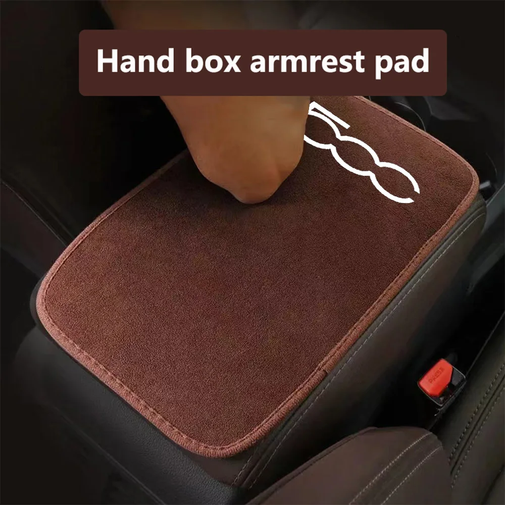 

Interior Accessories Plush Material Car Central Armrest Box Mat Non-slip Protective Cover Pad For Fiat 500 500l 500x 500e Abarth