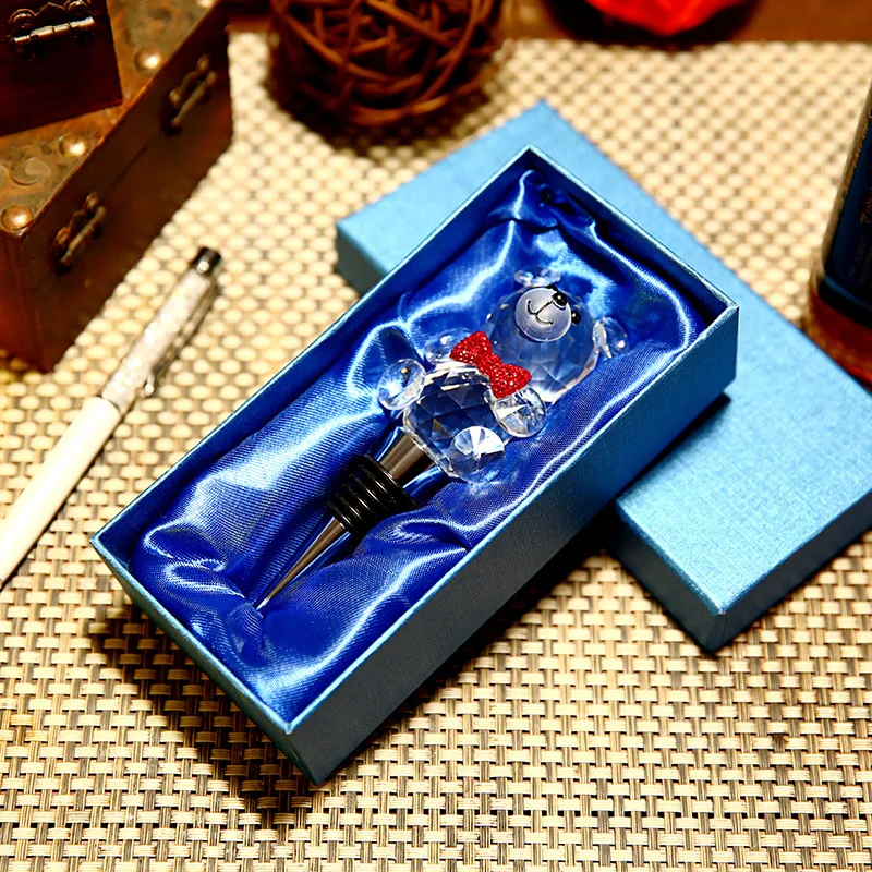 Изысканный Лебедь медведь пробка для бутылки вина креативная стеклянная