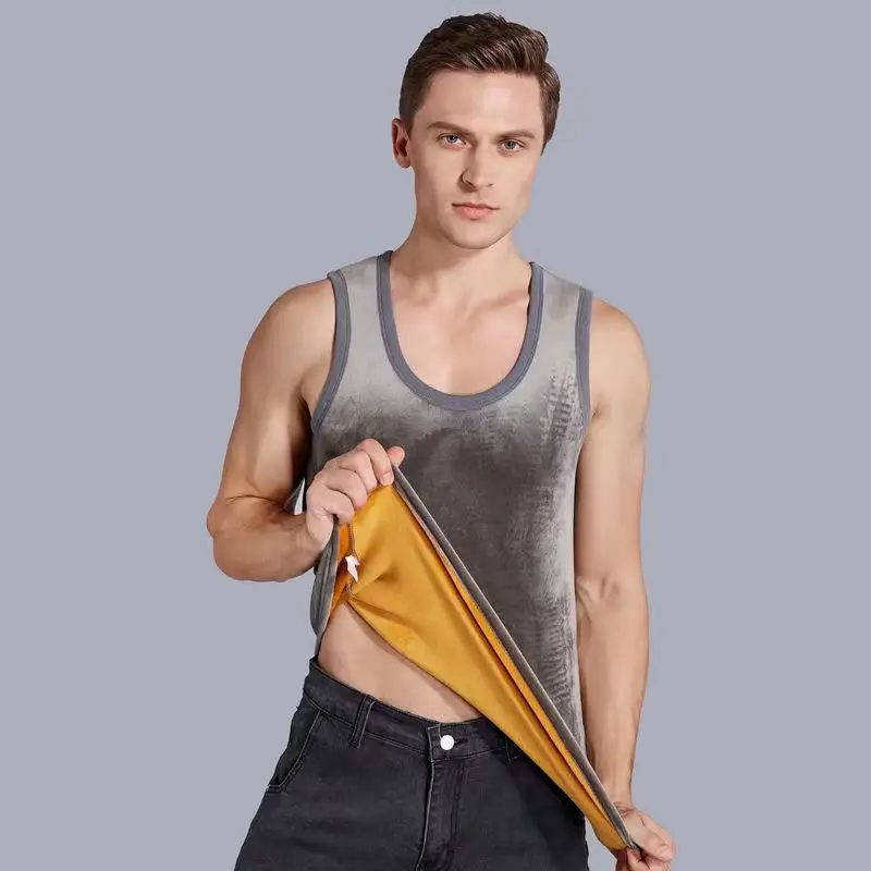 2PCS Warm Vest For Man Keep Warm Underwear Men Vest Men's Winter Thermo Shaping Large Size Male Vest Comfortable With Velvet