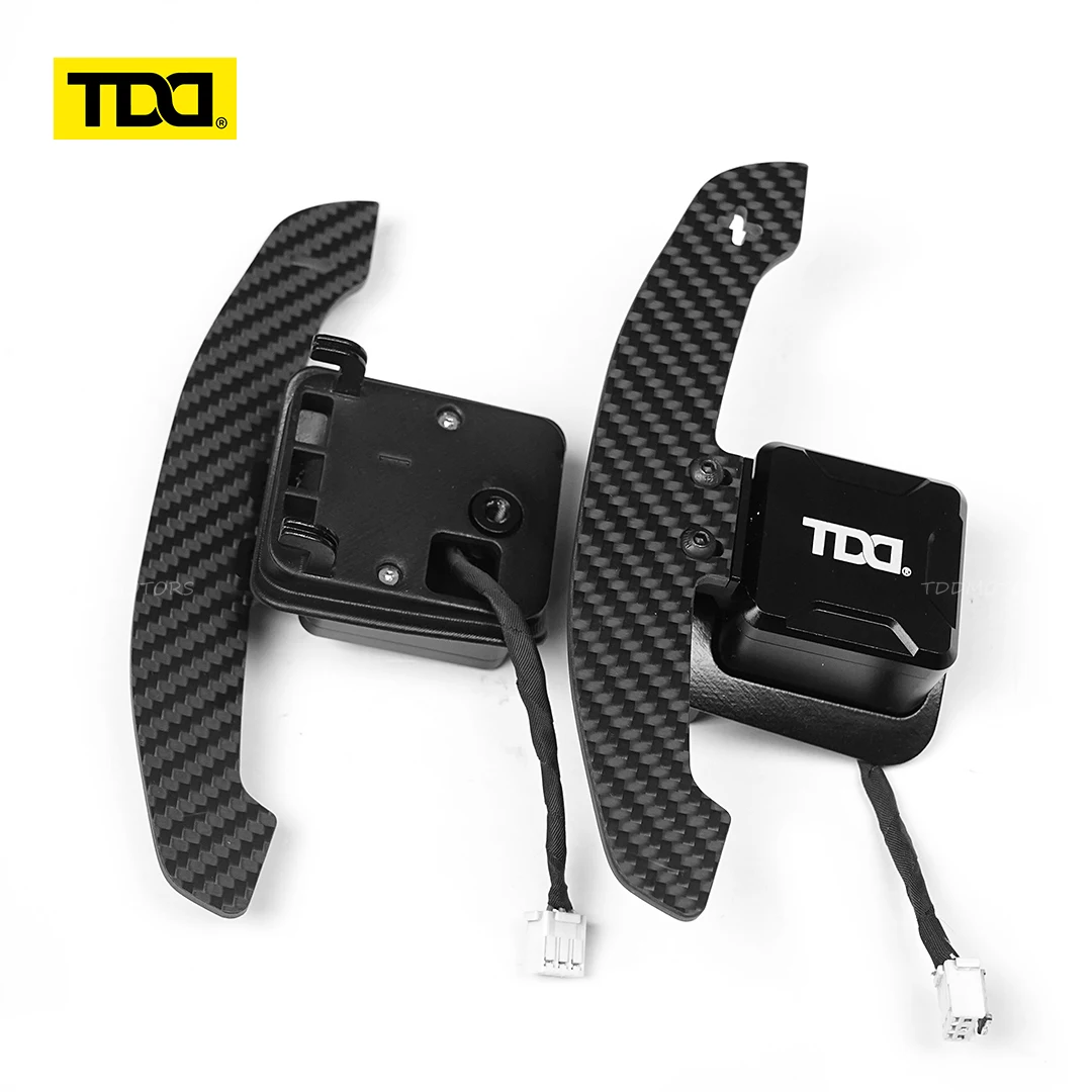Фото Магнитные подрулевые переключатели TDD для Audi TT 8J Coupe R8 V10 2007-2015, S3 8P 2005-2012, карбоновые накладки на руль для переключения передач №4