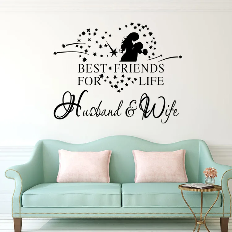 

English Proverbs Wall Deacls for Home and Love Valentine's Day Words Bedroom Living Room Wall Stickers Removable
