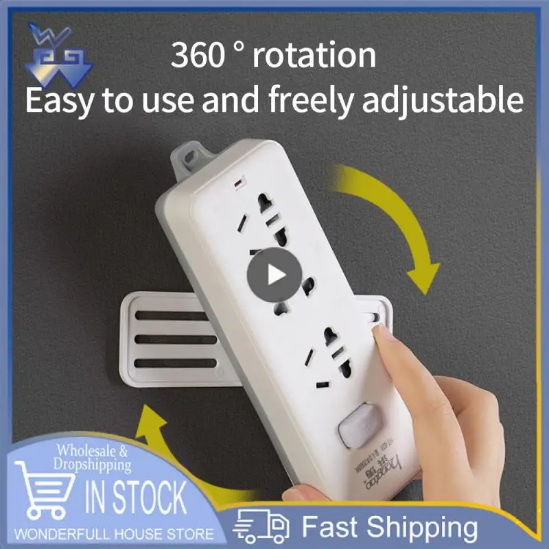 

Wall-mounted Desktop Socket Fixer Removable Wire Holder Wall Traceless Wall Hanging Row Hook Organizer Holder Self-adhesive