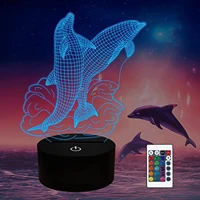 dolphin gifts for girl dolphin 3d night light illusion lamp for kids dolphin lover gifts for girls boys men women 16 colors