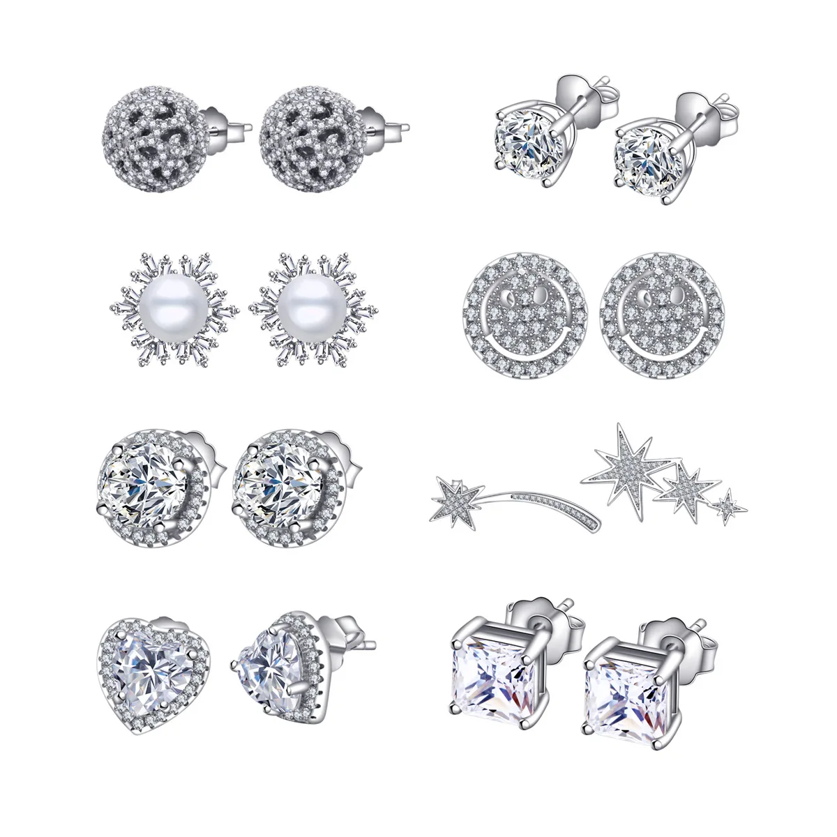 

2023 Популярные персонализированные Новые простые и блестящие циркониевые серьги из стерлингового серебра S925 в европейском и американском стиле