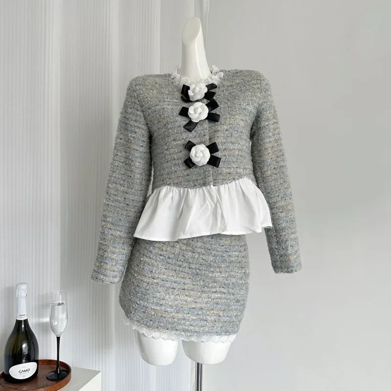 High Street Французские элегантные комплекты из двух предметов Женский наряд Модная