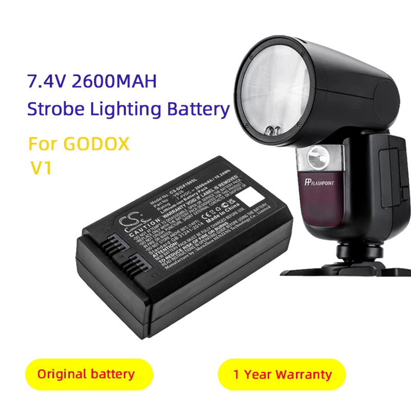 

Cameron Sino Battery For GODOX VB26 V1 2600mAh / 19.24Wh