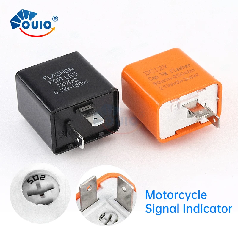 Relè lampeggiatore LED a 2 Pin 12V frequenza regolabile di indicatori di direzione relè indicatore lampeggiante per accessori moto moto moto