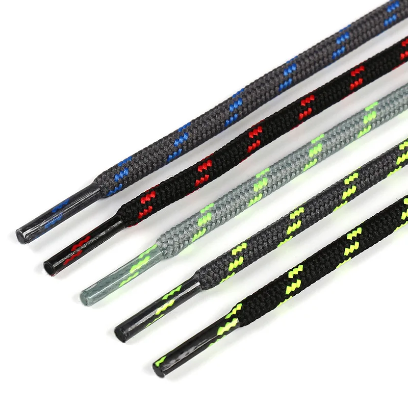 1 Pair Round Shoelaces Flower Dots Solid Laces Polyester Shoelaces Matching Sports Shoes Tooling Martin Boots Hiking Shoelaces