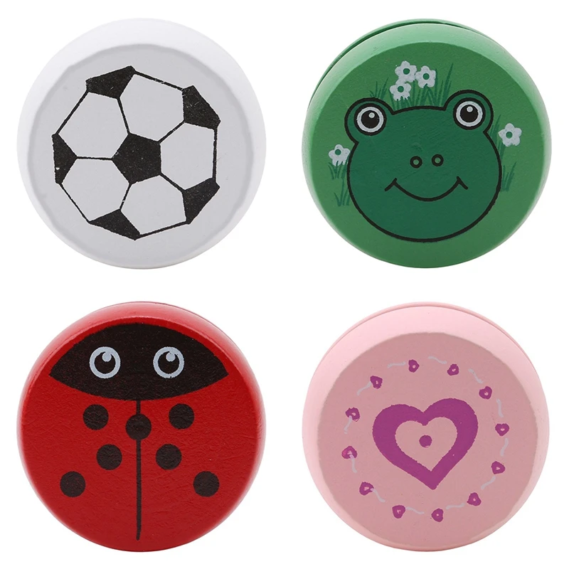 

Cute Animal Prints Wooden Yoyo Toys Kids Creative Yoyo Toys For Children 5cm Wooden Yoyo ball
