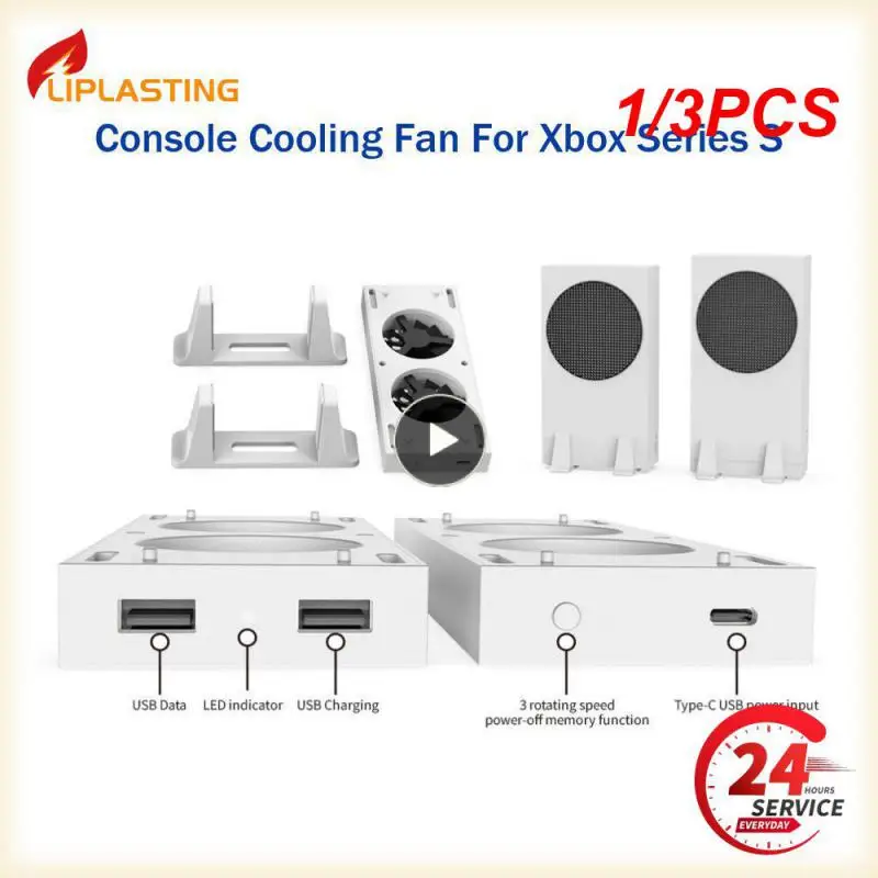 

1/3PCS New Vertical Stand with 2 Cooling Fans Series S 3-Speed Cooler for Series S Game Console Holder with 2 USB Ports