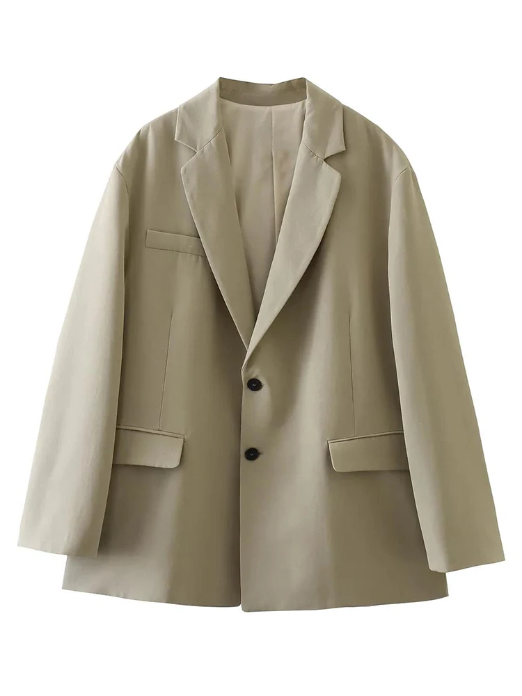 Женский винтажный свободный блейзер с длинным рукавом