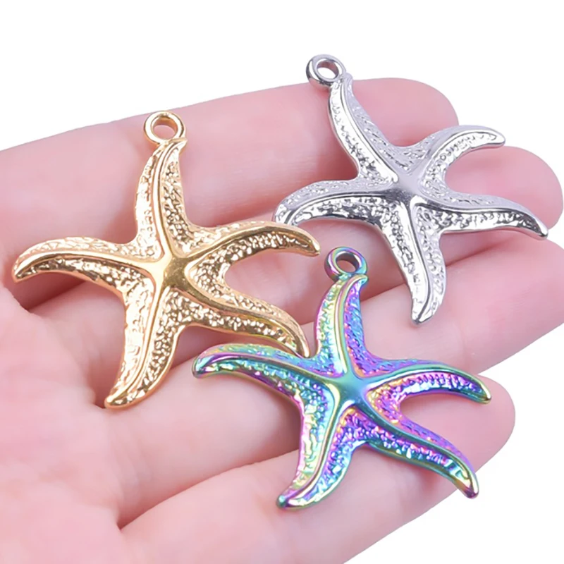 4 шт., подвески в виде морских звезд, 35 х36 мм