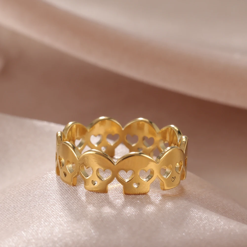 My Shape Панк Скелет черепа кольца для мужчин женщин сердце кольцо из нержавеющей