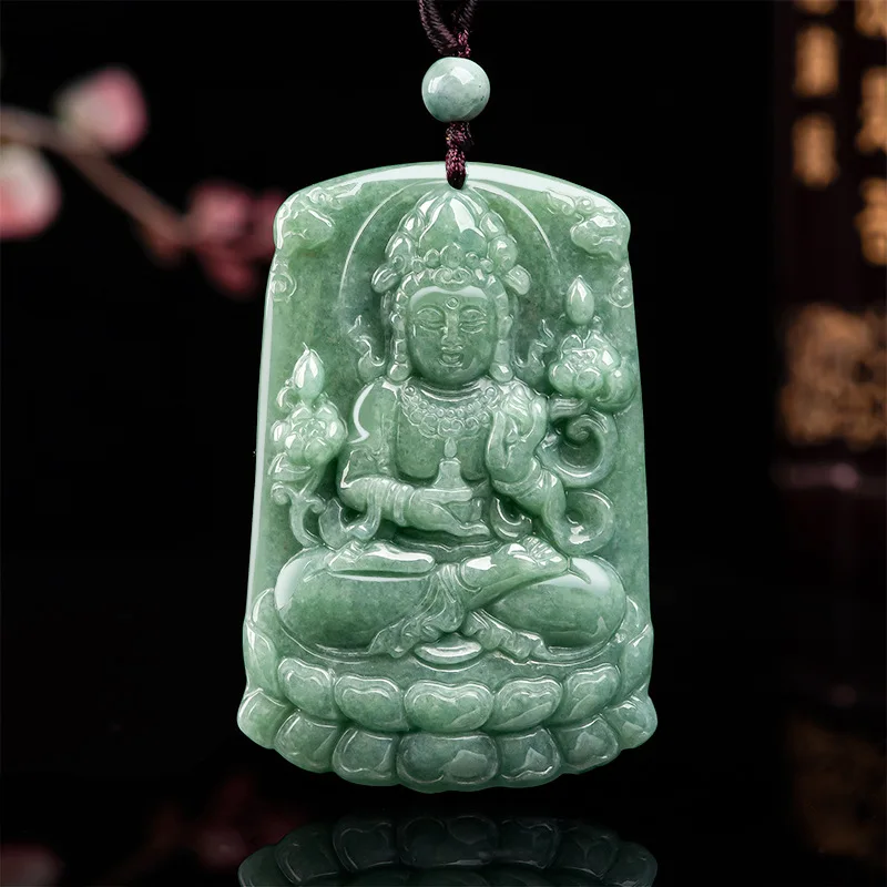 

Burmese Jade Guanyin Pendant Necklace Fashion Vintage Stone Emerald Jadeite Green Natural Jewelry Gemstone Gemstones Gift