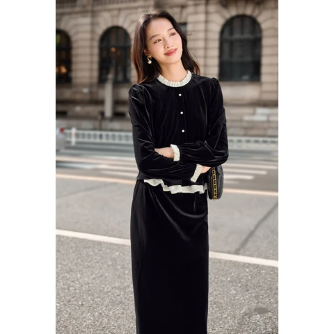 SENTUBILA Бархатный комплект с юбкой