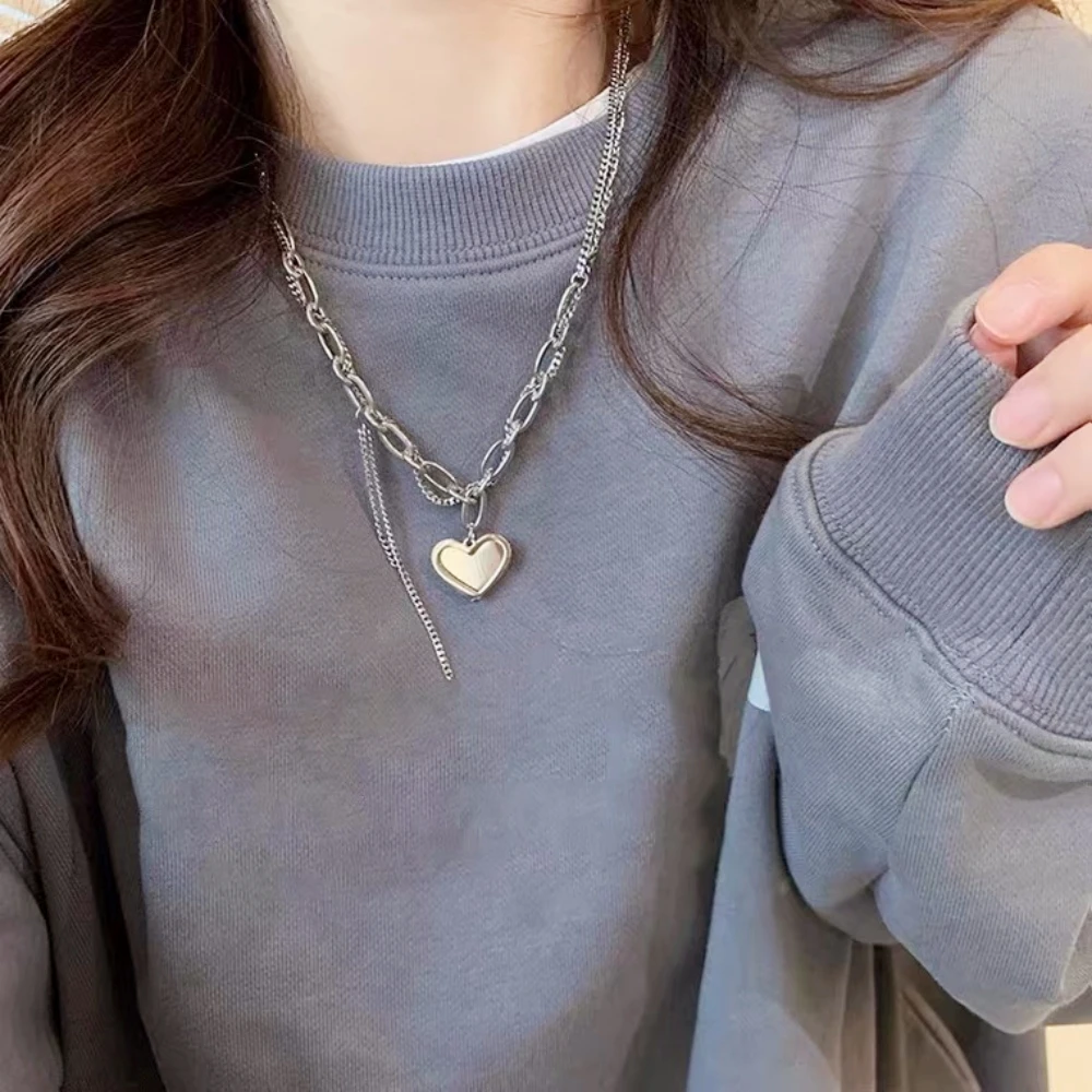 

Корейское ожерелье, милая крутая Подвеска из нержавеющей стали 316L, повседневные аксессуары, бесцветный праздничный подарок для женщин