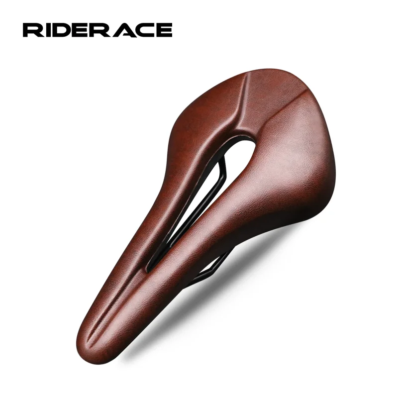 Saddle Pu Leather Hollow Breathable Mountain Bike Seat Soft One-piece Comfortable Racing Cushions Cycling Accessories