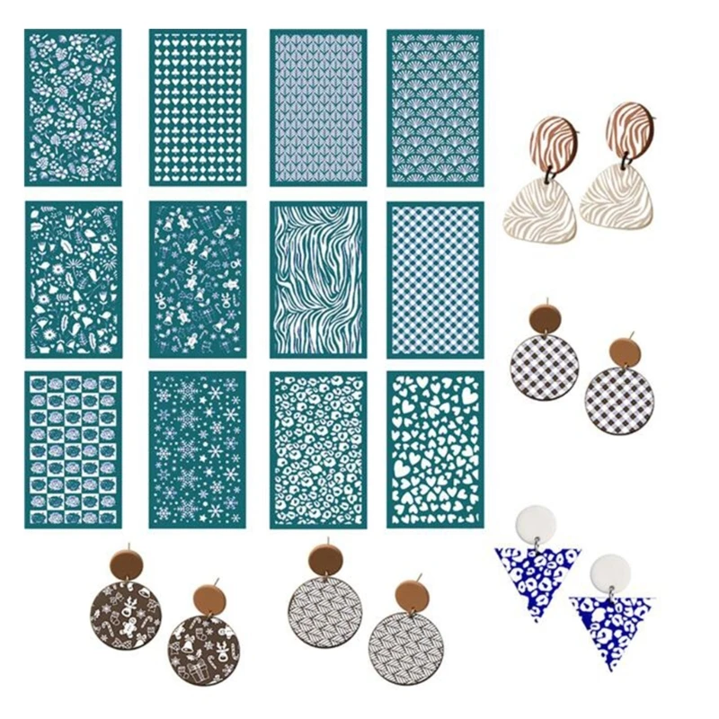 

3x Sunflower Silkscreen-Print Kit Love-Heart Silk Screen Stencils Reusable Mesh-Stencils Transfer for DIY Jewelry Decor KXRE