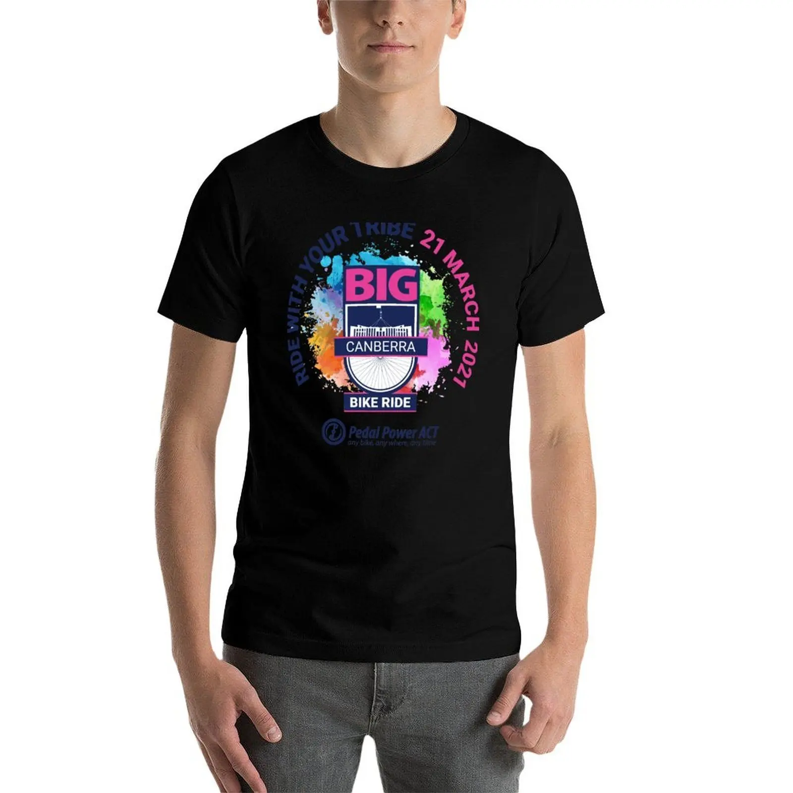 Фото Футболка Big Canberra Bike Ride 2021, спортивная повседневная быстросохнущая футболка №3