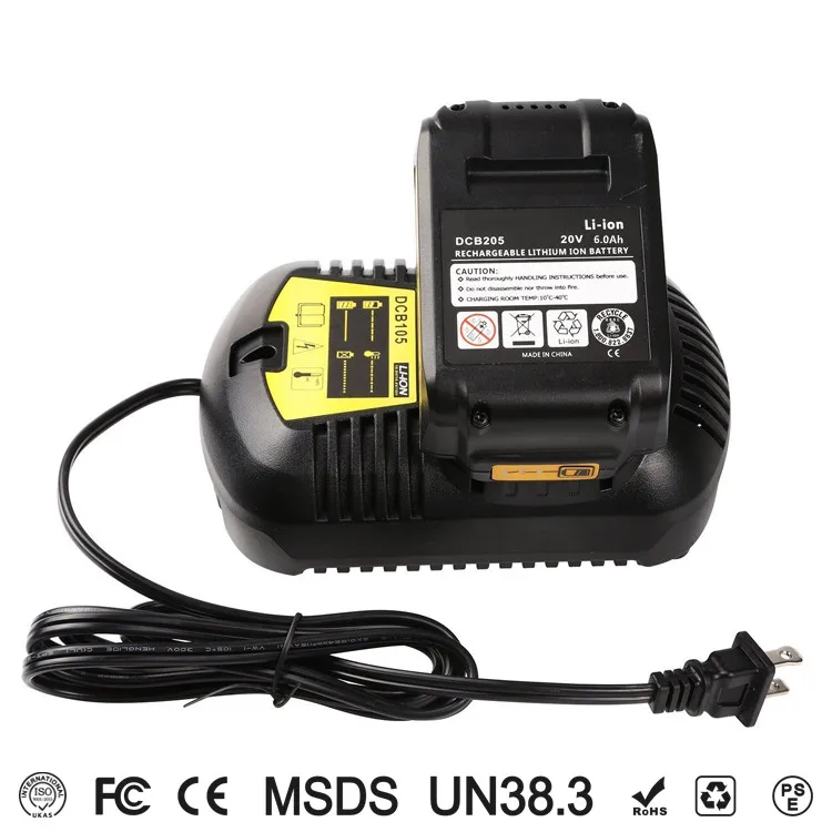 

6,0 Ah 20V ersatz lithium-ion batterie mit 3A DCB112 ladegerät für Rosée 18V DCB180 DCB181 DCB181 DCB200 DCB200-batterie