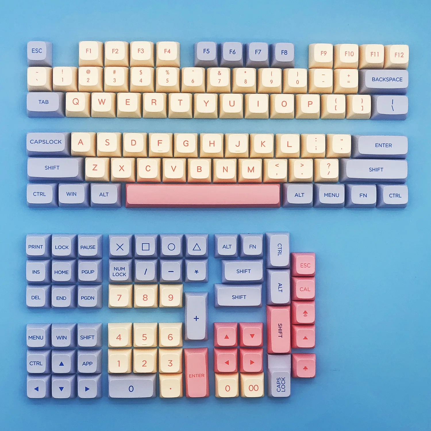 

127 Keys Plastic Powder Bubble Personalised PBT Heat Sublimation Keycaps Wired Waterproof For Mechanical Keyboard XDA Height