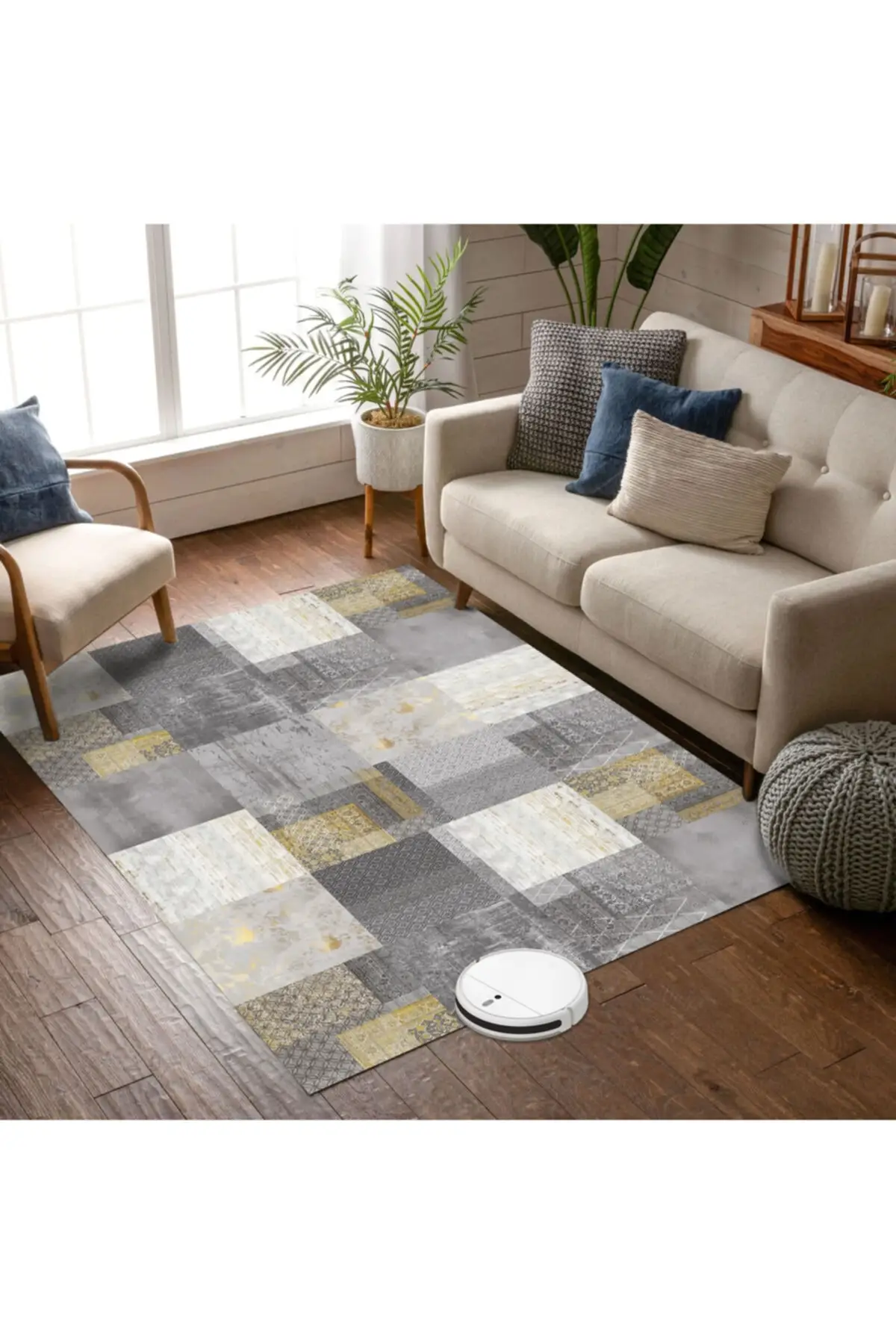 

Stone Floor Section Patterned Decorative Anti-Slip Base Digital Print Washable Antibacterial Carpet