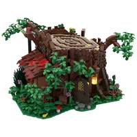 authorized moc 98101 medieval forest fairy cottage diy 1220pcs building blocks set by brickjester
